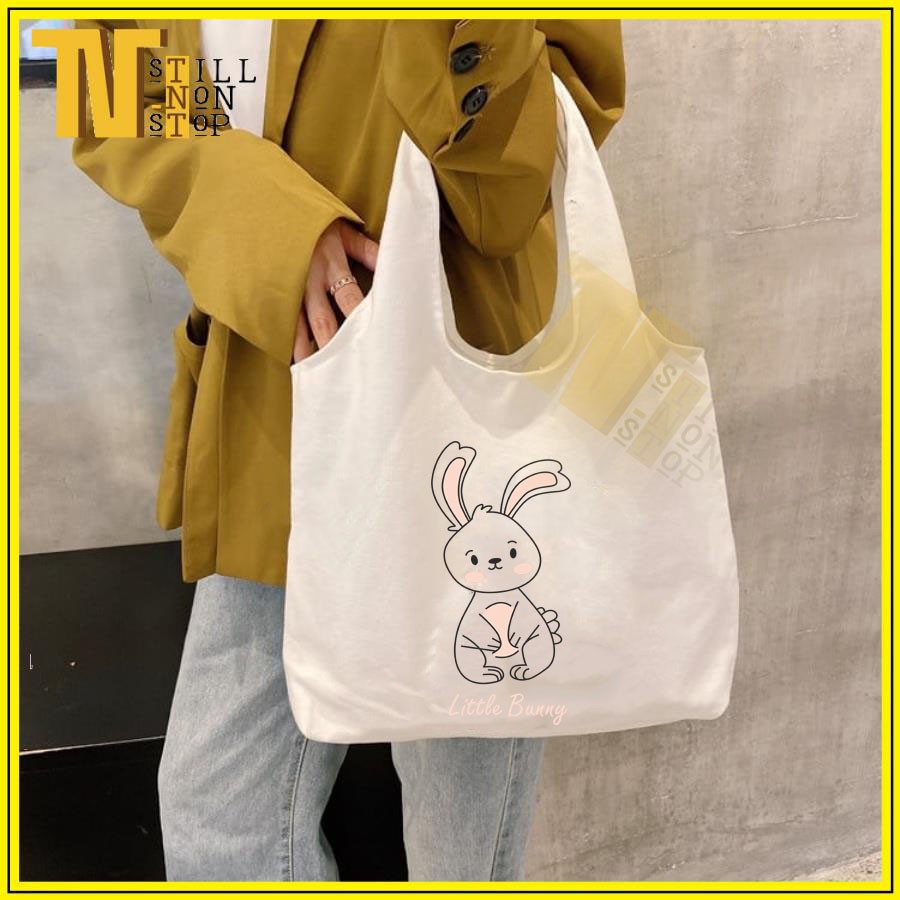 Túi đeo vai , phong cách Hàn Quốc siêu dễ thương (VẢI CANVAS MỀM - QUAI LIỀN) - LITTLE BUNNY