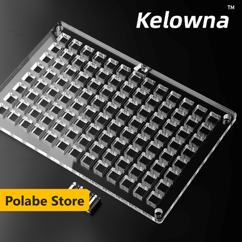 Switch Tester Mica 104, 60 slot - Đế gắn switch test bằng mica CNC hàng chính hãng Kelowna đế test switch - Polabe Store