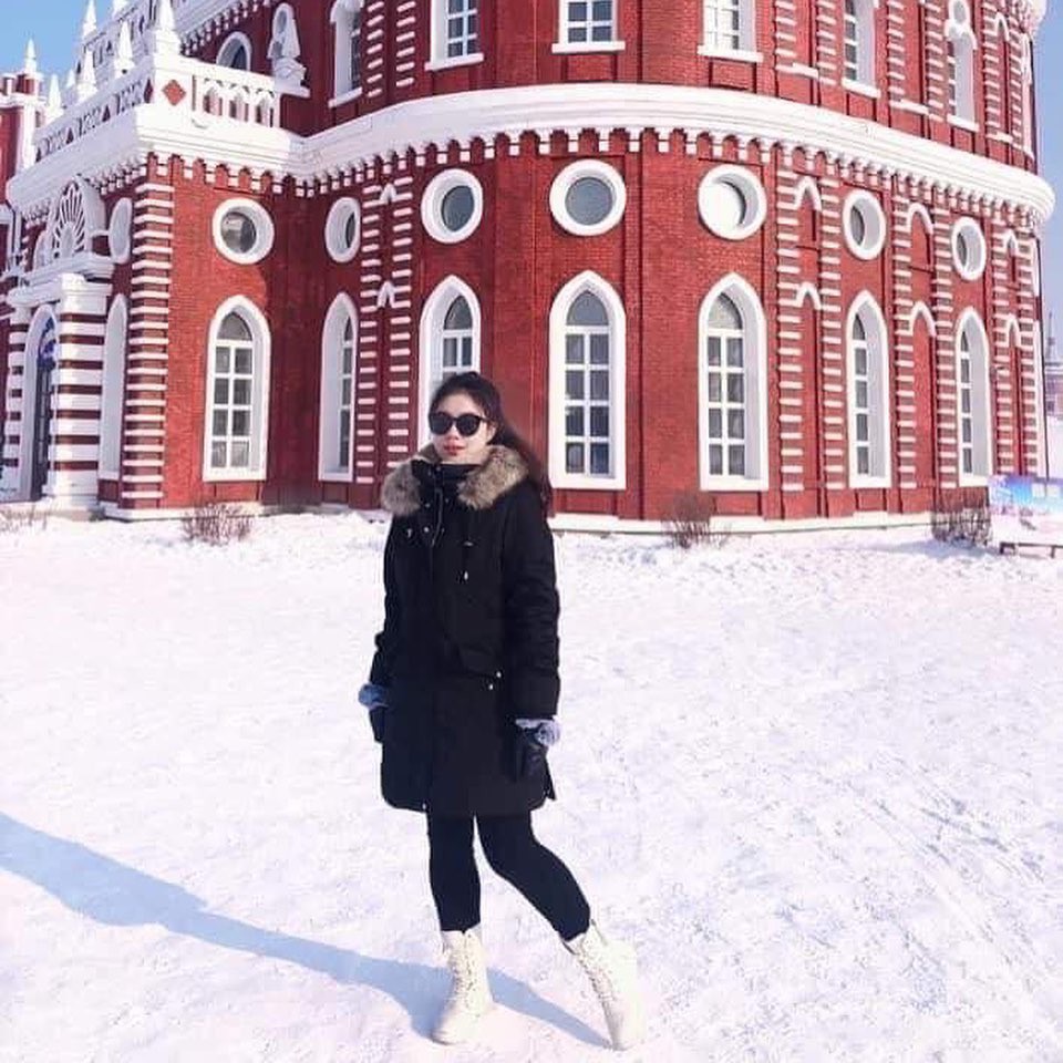 Áo parka  mũ viền lông