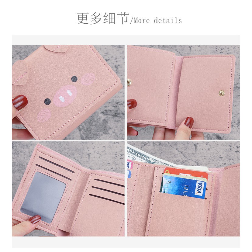 Ví nữ mini cầm tay  ngắn  cao cấp giá rẻ  hình con heo hottrend VD993 | BigBuy360 - bigbuy360.vn