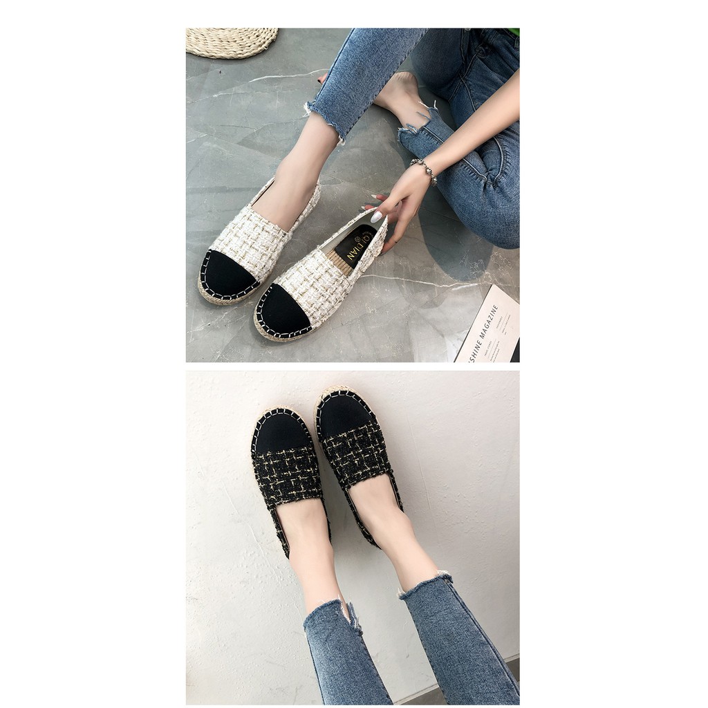 [Sẵn] Giày loafer đế cói