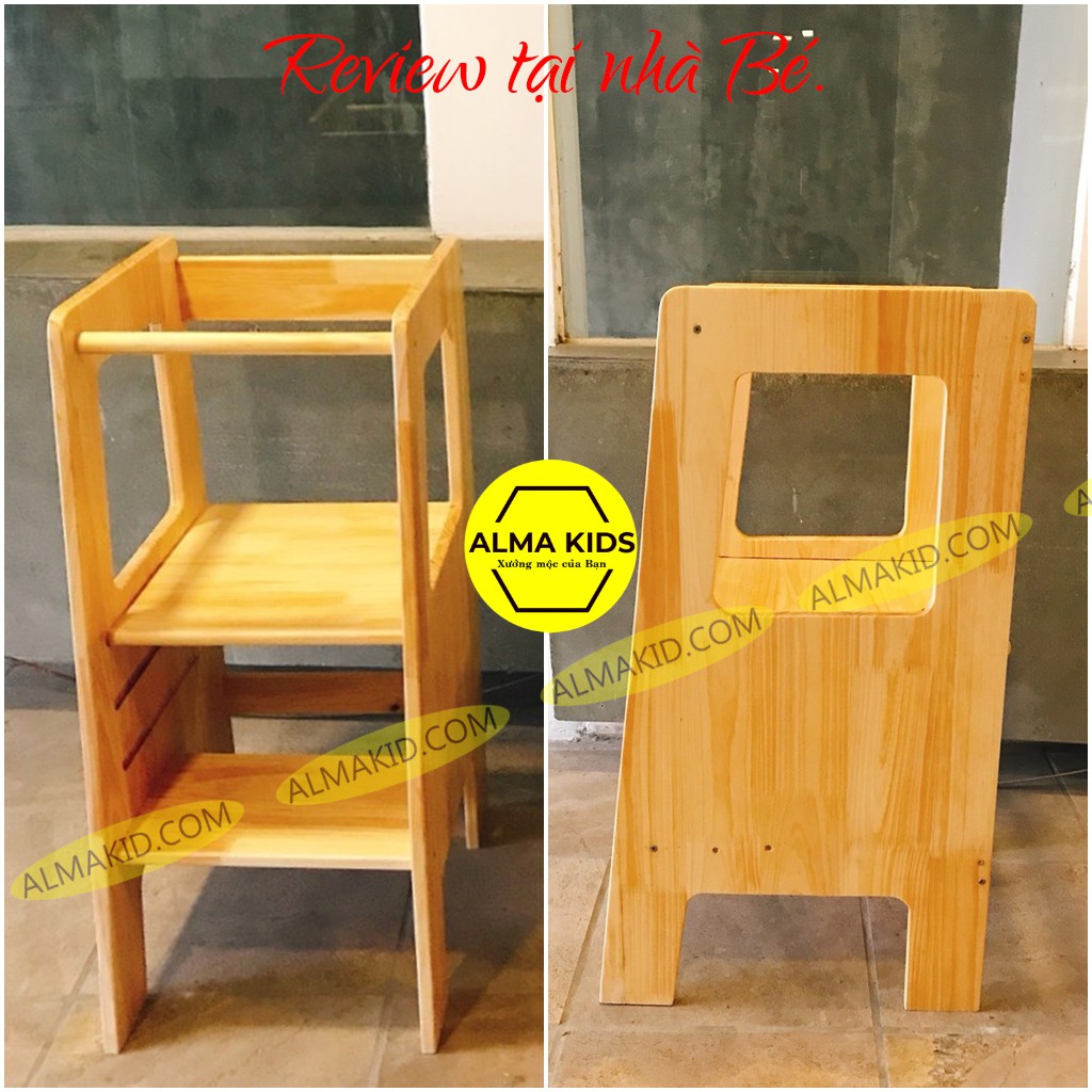 Thang Đứng Bếp Tháp Học Tập Ghế Đa Năng Cho Bé Giáo Cụ Montessori