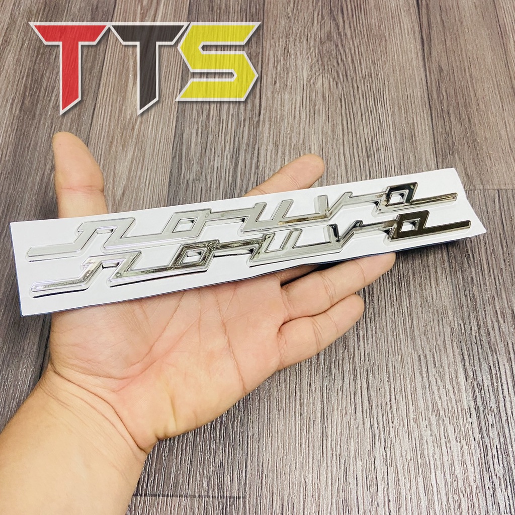 Bộ tem logo chữ nổi NOUVO 4, 5 chất liệu nhựa cứng xi bóng dán trang trí xe Yamaha