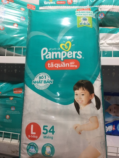 TÃ QUẦN GIỮ DÁNG PAMPERS M60.L54.XL48 miếng