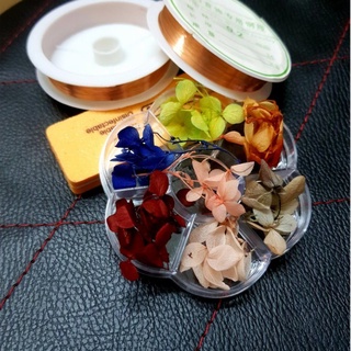 Hoa khô lụa cánh to trang chí móng nail