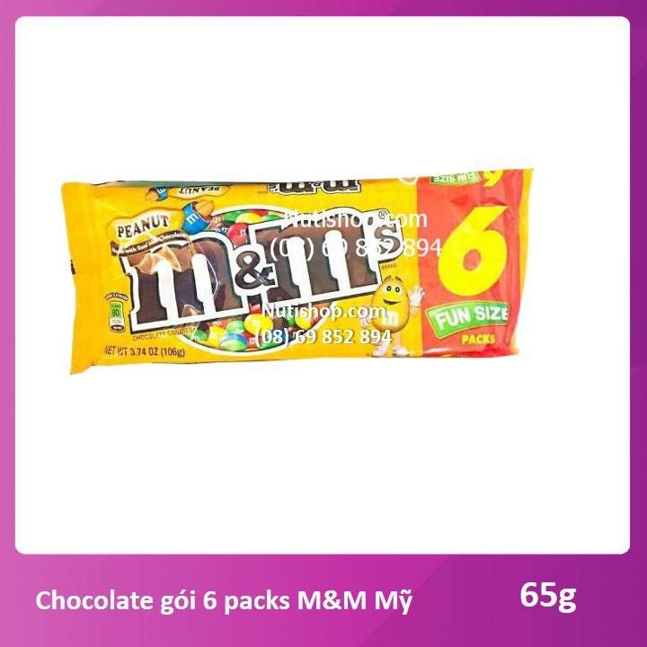 Sô cô la M&M gói 6 packs- Mỹ