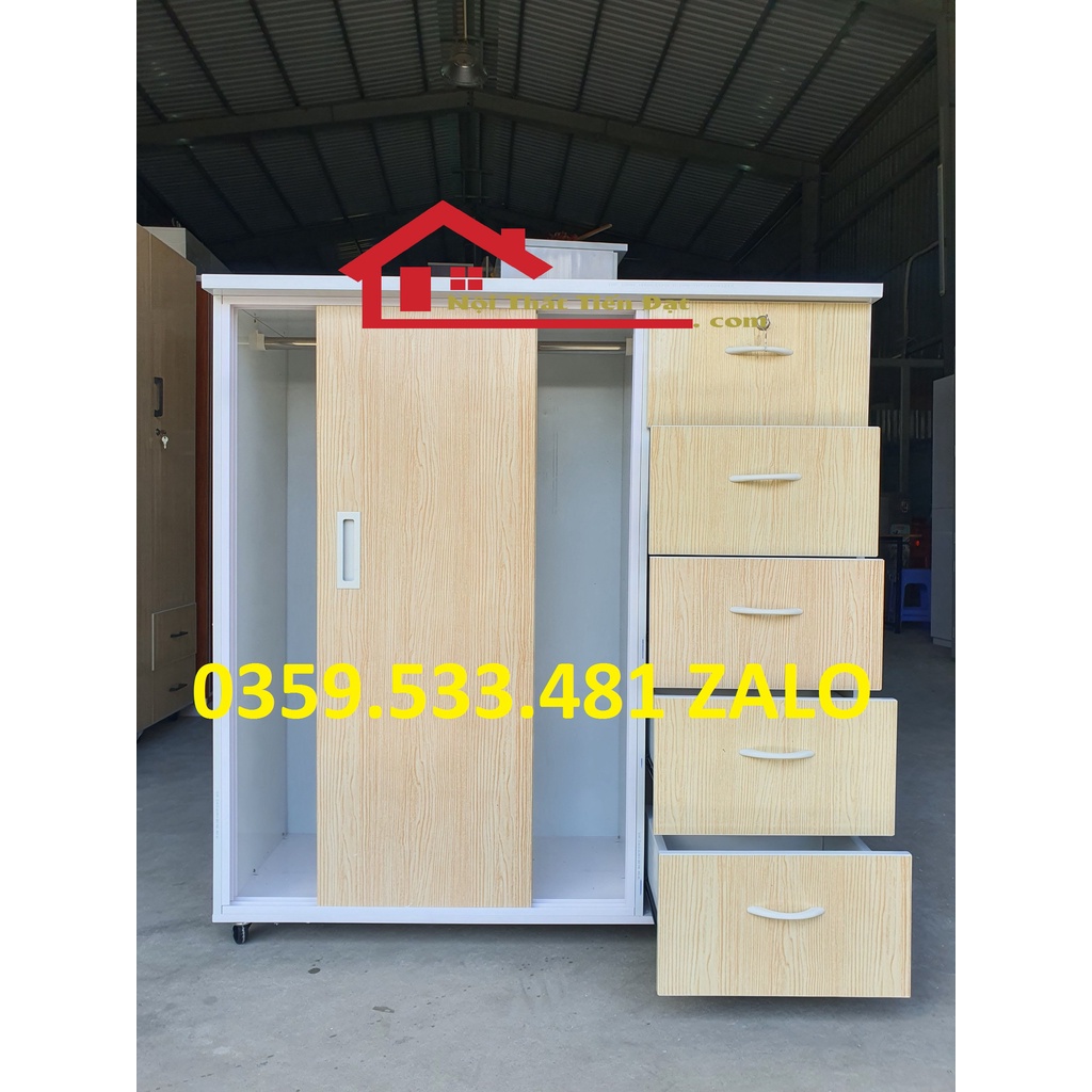Tủ quần áo cánh lùa 5 hộc kéo siêu tiện lợi 1m2x1m2 giá tại kho nhựa đài loan Freeship HCM