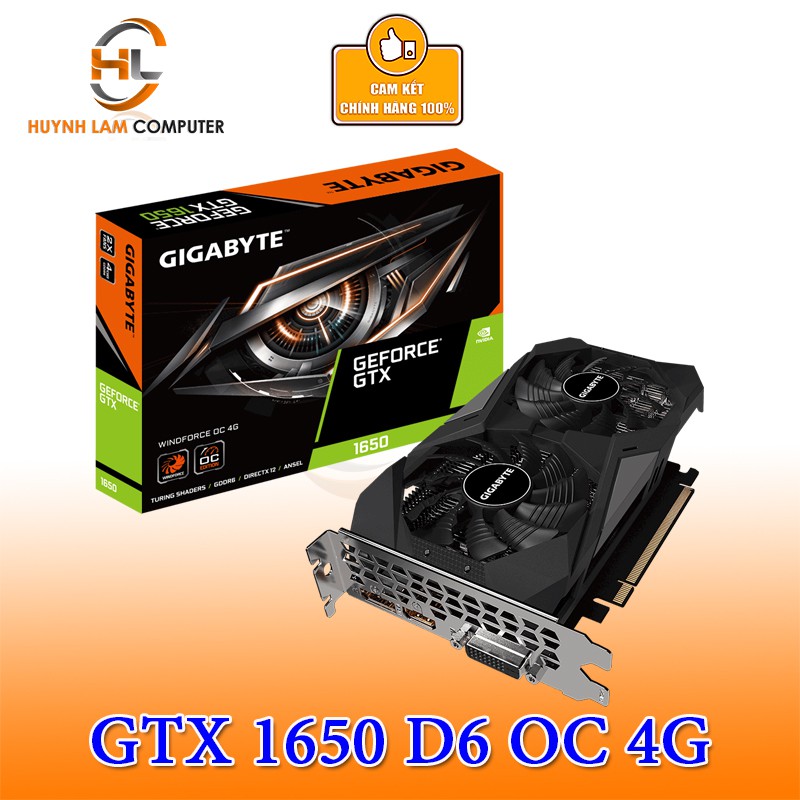 Card màn hình GIGABYTE GeForce GTX 1650 4GB DDR6 (N1656WF2OC-4GD) | BigBuy360 - bigbuy360.vn