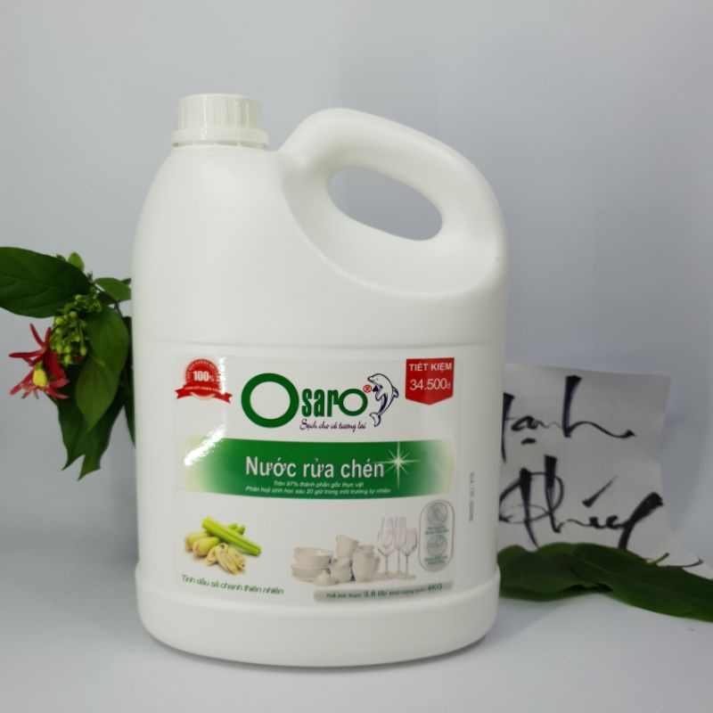 Combo "SẠCH MÀ KHỎE" Nước giặt hữu cơ OSARO 3,8kg + Nước rửa chén hữu cơ OSARO 3,8L