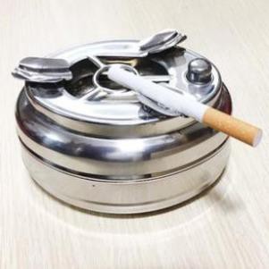 Khay gạt tàn thuốc lá nút bấm INOX- GAT0030