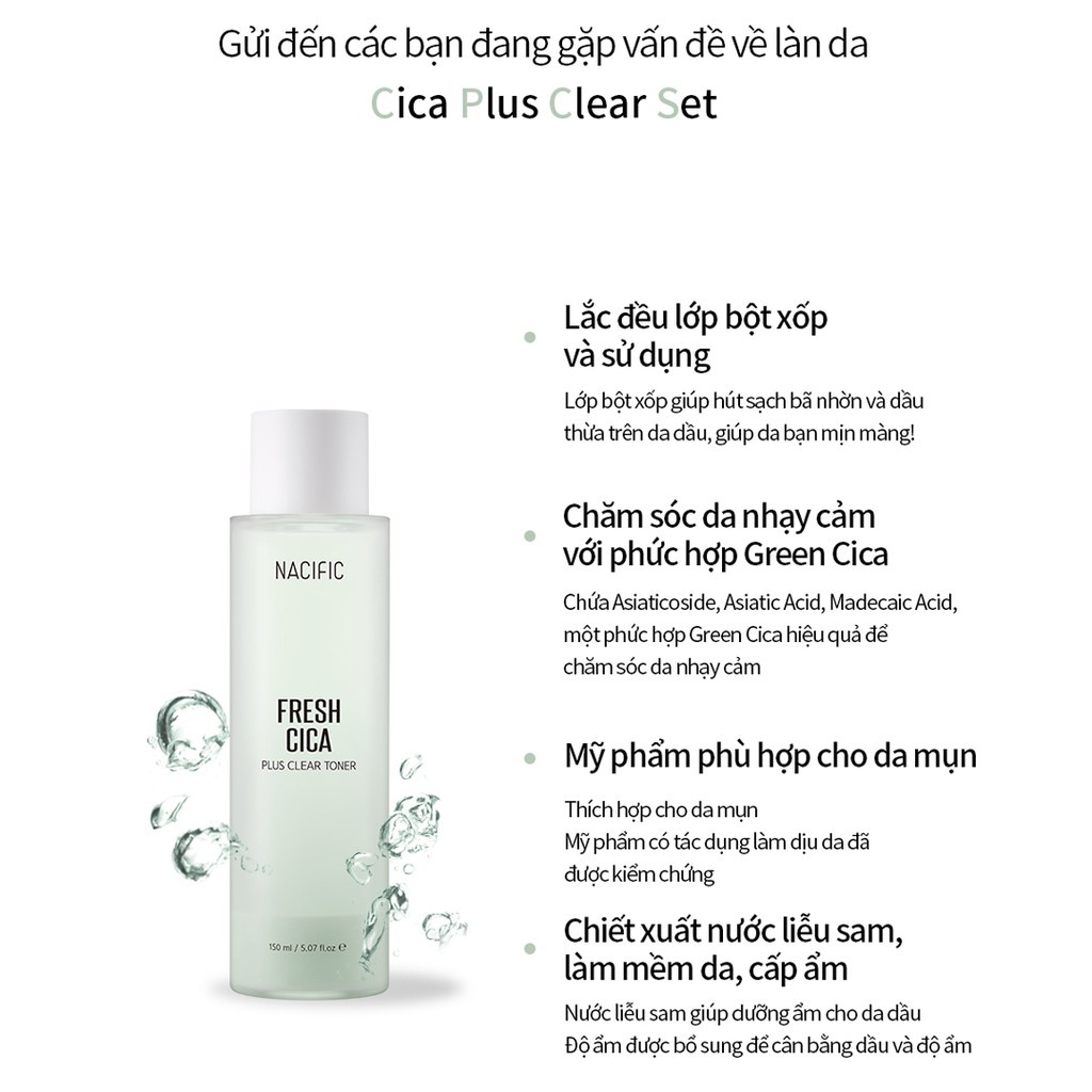 NƯỚC CÂN BẰNG DÀNH CHO DA MỤN - FRESH CICA PLUS CLEAR TONER