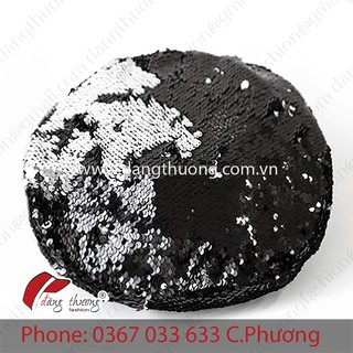 Nón Mũ nồi beret bere kim sa lấp lánh sequin bling bling sequin hat
