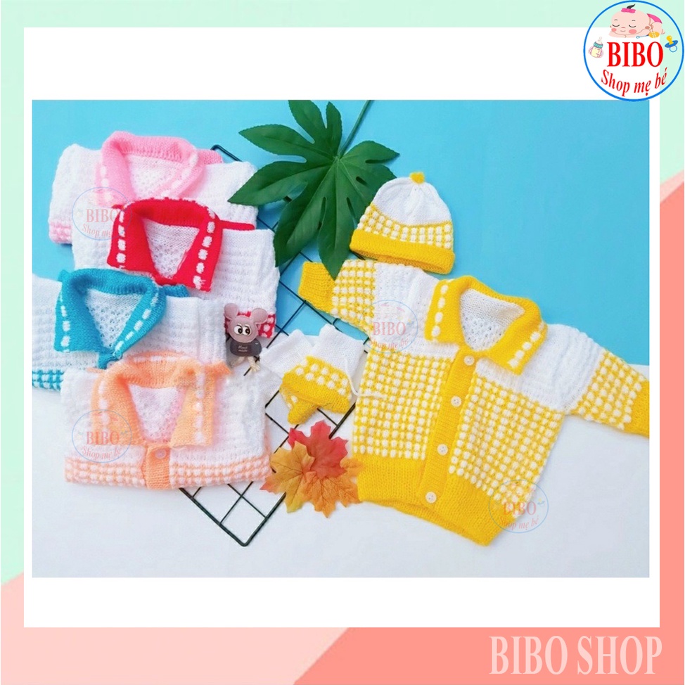 Set Áo Len Sơ Sinh cho bé trai bé gái, mặc được 4 mùa co giãn, thoáng khí, giữ ấm