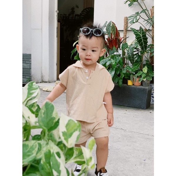 Áo + quần có nón em bé trai ferrier em bé Nanci room