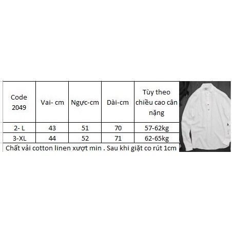 Áo Sơ Mi Nam Linen TBC Dài Tay Cổ Trụ - 2049 | BigBuy360 - bigbuy360.vn