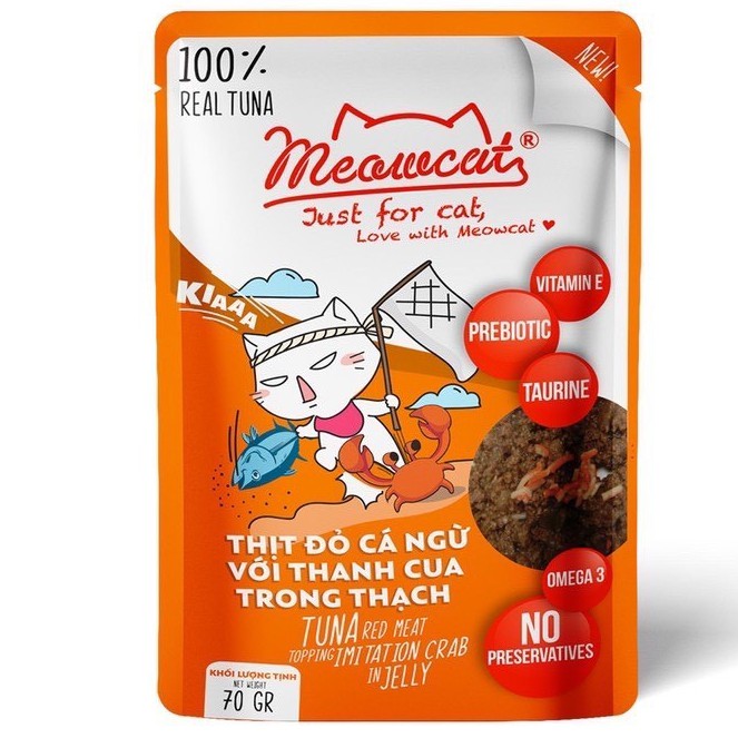 Pate cho mèo Meowcat, Pate Meowcat dinh dưỡng cho mèo đủ vị túi 70g