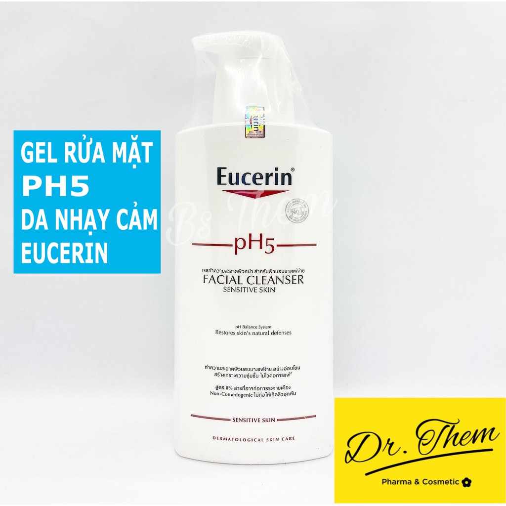 ✅[CHÍNH HÃNG] Sữa Rửa Mặt Eucerin pH5 Cho Da Nhạy Cảm Facial Cleanser - Eucerin PH5 Facial Cleanser Sensitive Skin 400ml