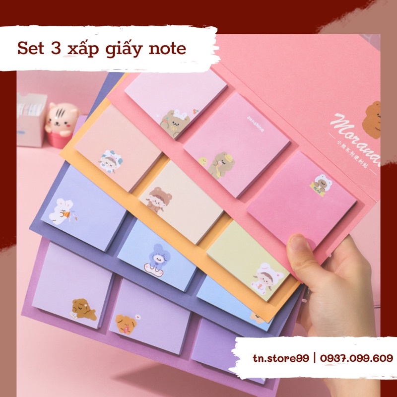 Set 3 xấp giấy note 60 trang