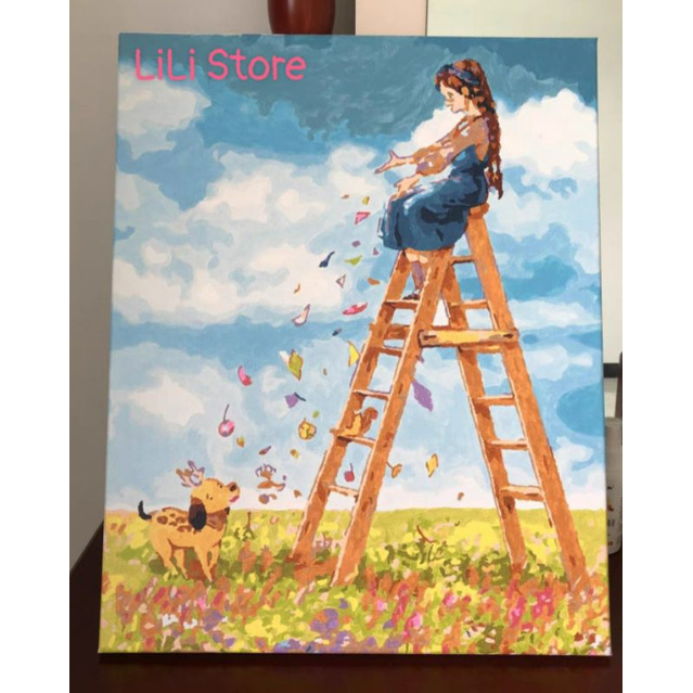 [SẴN 20 mẫu] Tranh sơn dầu số hóa DIY khổ 40x50cm khung căng sẵn FOREST GIRLS