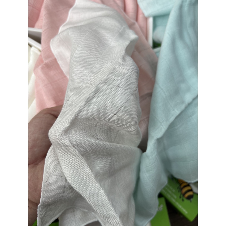 Khăn Sữa Sợi Tre Bee Kids 30x30 Hộp 10 Chiếc Siêu Thấm Hút | Minizon Kids