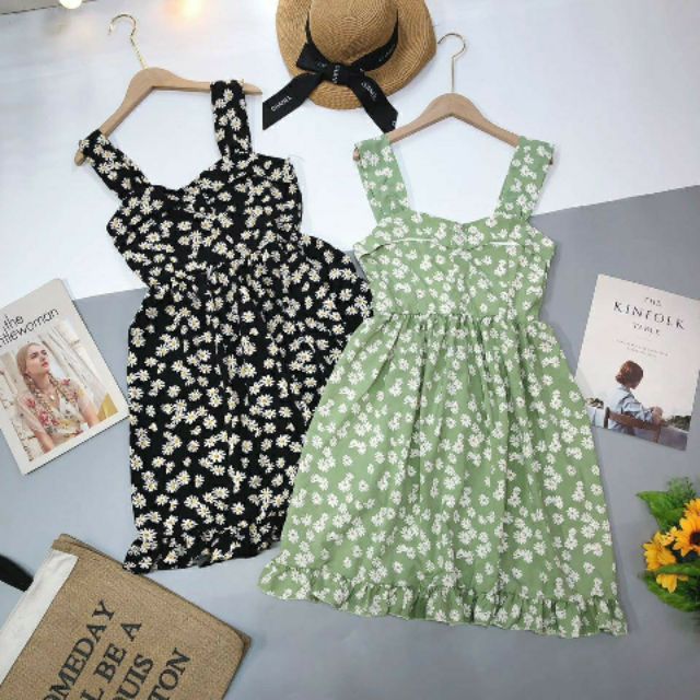 ĐẦM XOÈ HOA CÚC 2 DÂY BẢN TO