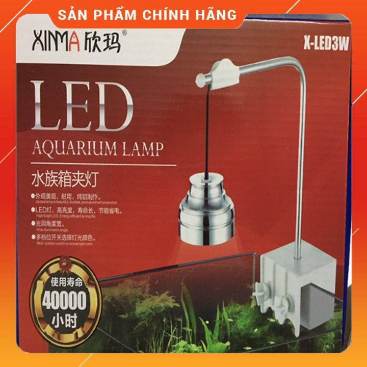 Đèn Rọi, Đèn Kẹp Led Xima 3W Ánh Sáng Trắng Cho Bể Cá Thủy Sinh 20cm-40cm