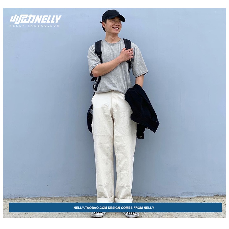 Áo phông Nelly cộc tay trơn màu xám nhạt