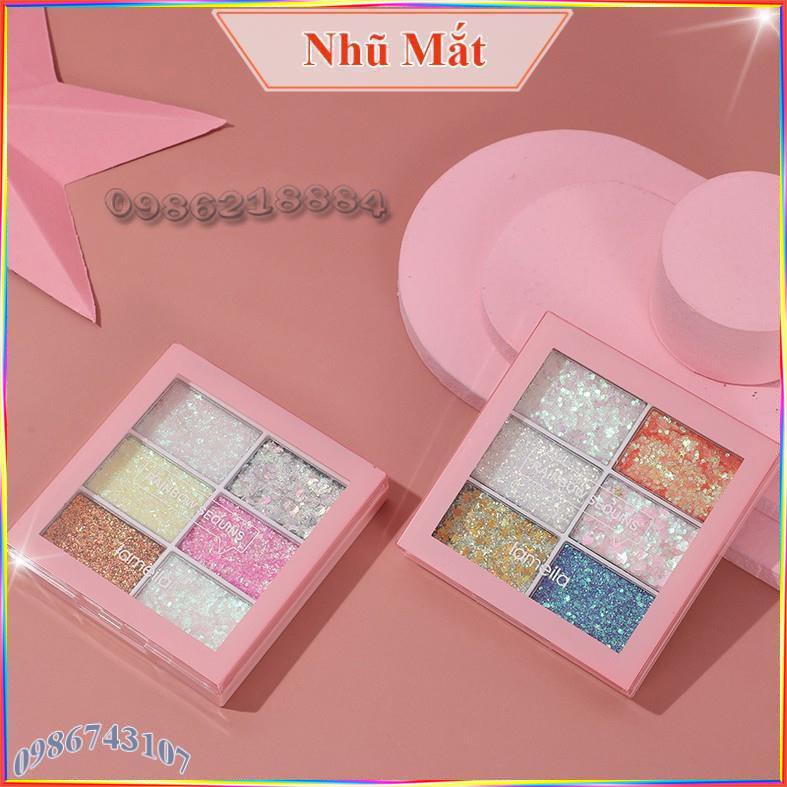 Hộp nhũ lấp lánh 6 ô màu Lameila Rainbow Sequins SV