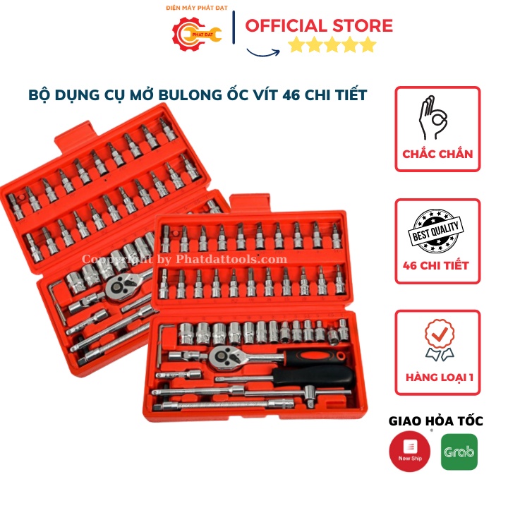 Bộ Dụng Cụ Sửa Chữa Oto,xe Máy 46 Chi Tiết Bộ Dụng Cụ Mở Bu Lông Ốc Vít Đa Năng Hàng Loại 1