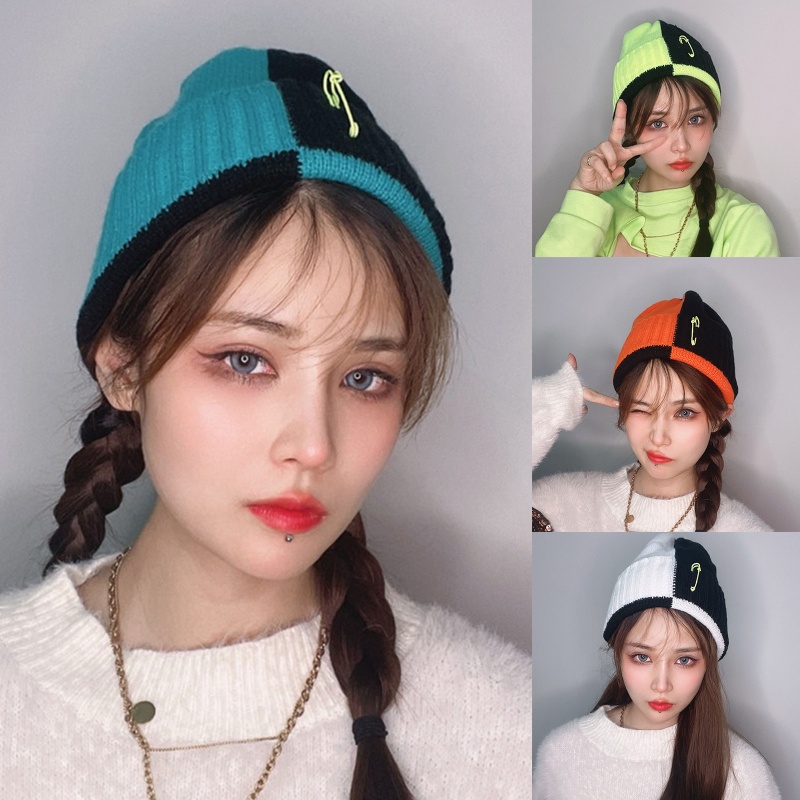 Xiangbao Mũ beanie Trùm Đầu Dệt Kim Màu Sắc Retro Phù Hợp Với Môi Trường Trang Trí Bảo Vệ Tai Khi Đi Tuyết