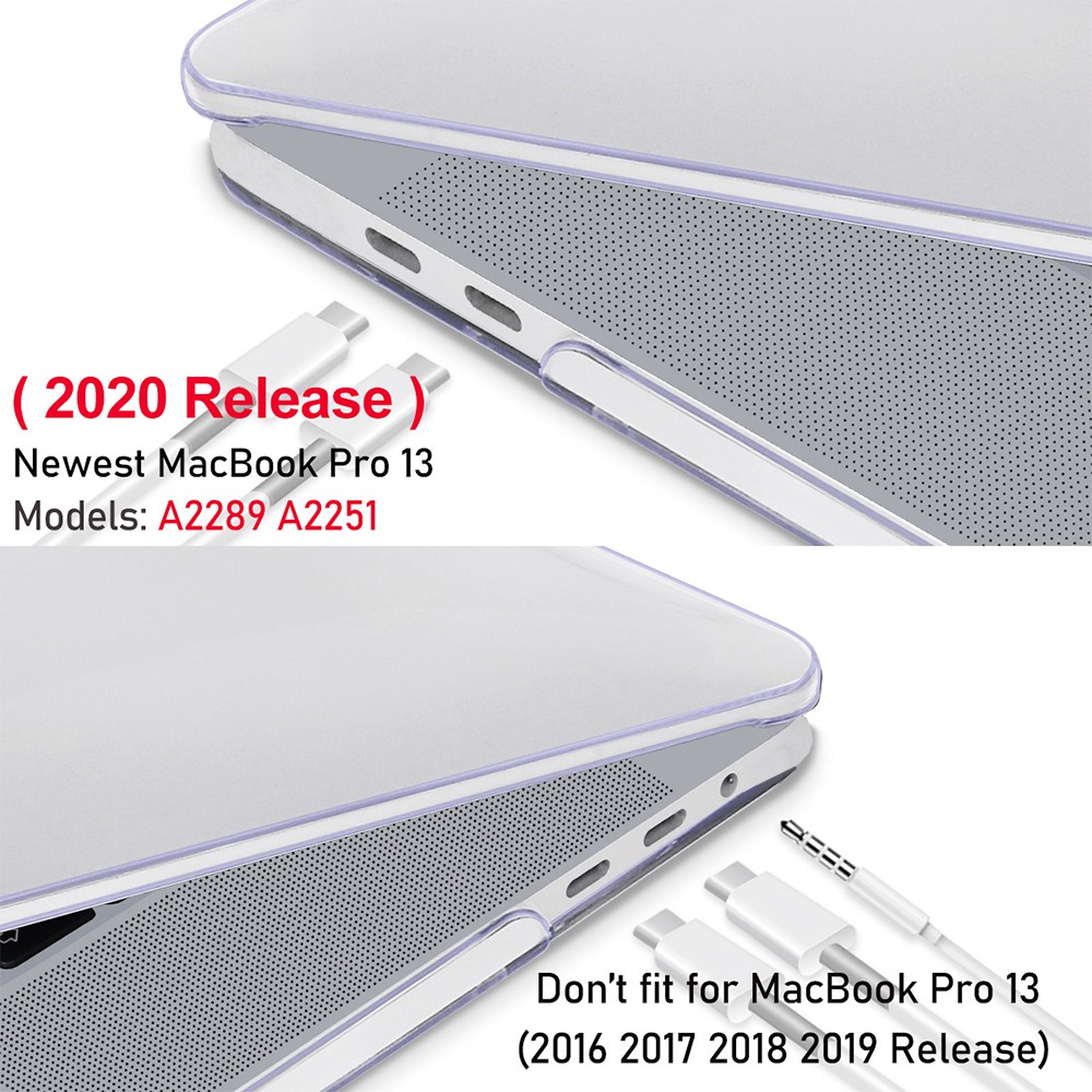 Vỏ bảo vệ trong suốt dạng nhám cho Macbook Pro 13 năm 2020 Touch Bar mẫu A2289 A2251