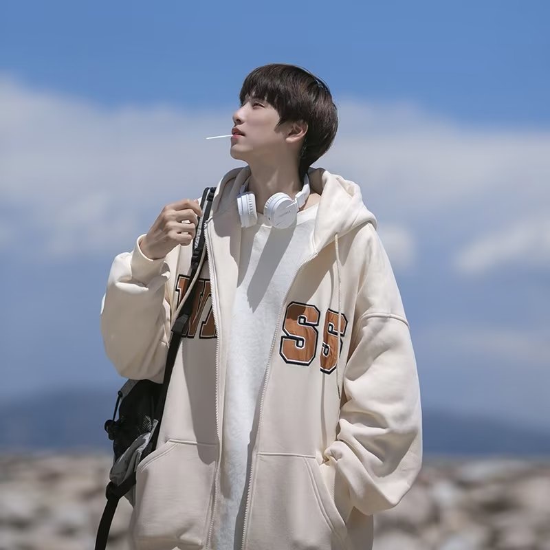 Unisex áo khoác hoodie dây kéo simple áo hoodie form rộng quốc áo hoodie zip thời trang hàn áo hoodie nam nữ