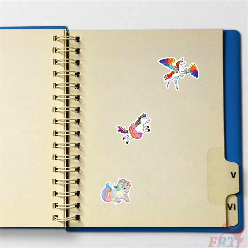 100pcs/12page ❉ Cầu vồng unicorn stickers tờ ❉ Đề can thời trang tự làm không thấm nước doodle