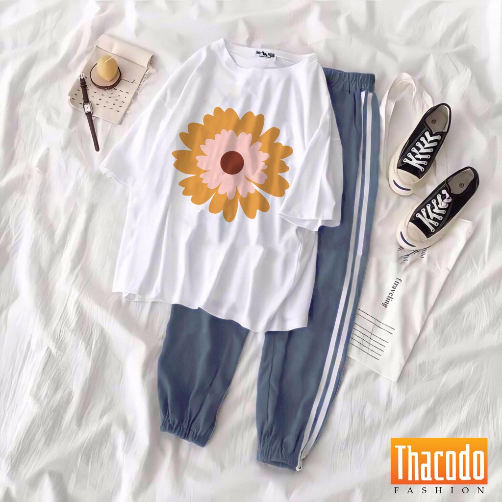 Set Đồ Thể Thao Áo Thun Quần Sọc Đẹp Chất Unisex Form Rộng | BigBuy360 - bigbuy360.vn