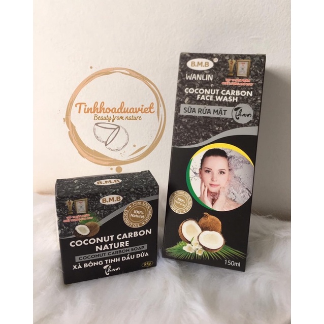 [2024] Combo Sữa Rửa Mặt Than Dừa BMB Và Xà Phòng Than Dừa B.M.B