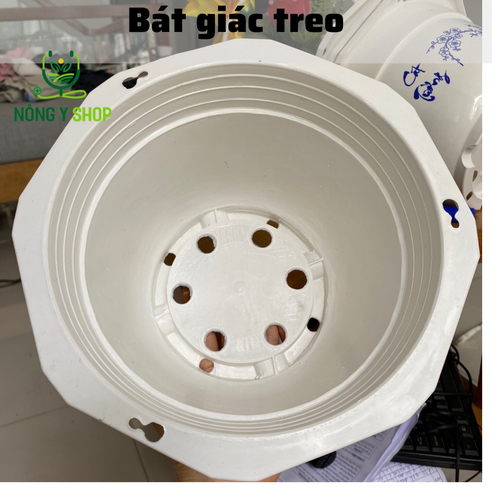 Chậu Như Ý Cát Tường  - Chậu đỏ Treo Hoa Kiểng 23×15, Kèm Móc Treo - Thakico