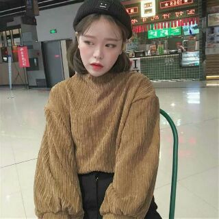 ÁO NHUNG ULZZANG TAY BỒNG