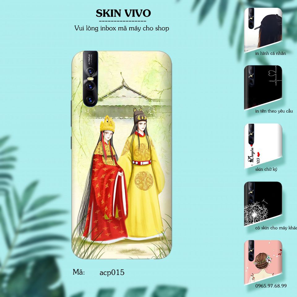 Skin dán cho các dòng điện thoại Vivo V3 - V5 - V7 - V9 - V11 in hình cổ trang cực đẹp