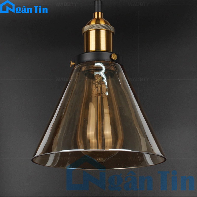 Đèn thả trần thủy tinh trang trí nhà quán cà phê THCN11-A Ngân Tin (Tặng kèm 1 bóng Led edison 4w ánh sáng vàng)