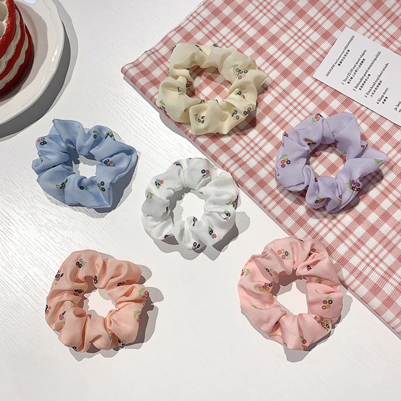 Dây Cột Tóc Co Giãn In Hình Quả Cherry Dễ Thương Cho Nữ