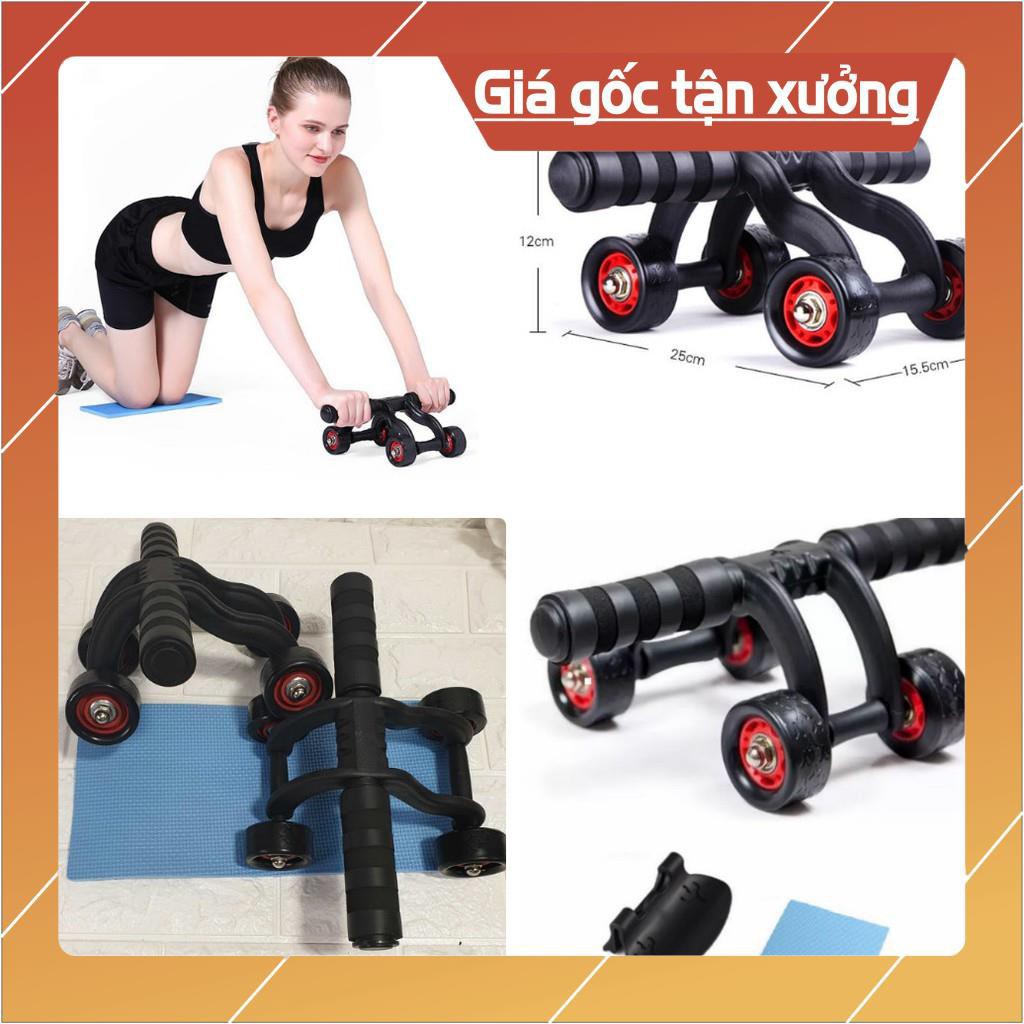 [Giảm 50%] Con Lăn Tập Cơ Bụng 4 Bánh Roller + Tặng Thảm Lót