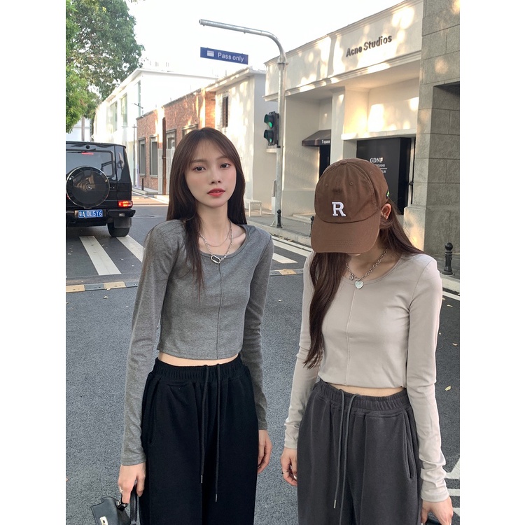 Welove1 Quần thể thao ống rộng lưng cao phong cách Hàn Quốc dành cho nữ