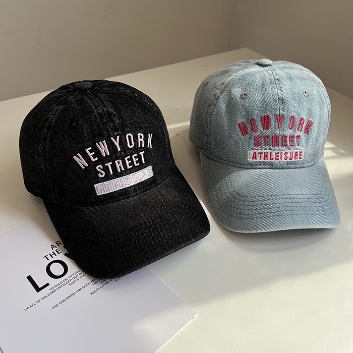Mũ Lưỡi Trai Denim Thêu Chữ Thời Trang Cho Nữ