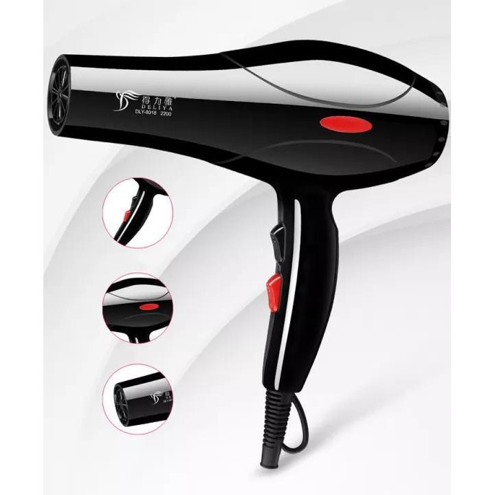 Máy Sấy Tóc Tạo Kiểu Công Suất Lớn 2200W Tặng Kèm Bộ Phụ Kiện 5 Chi Tiết