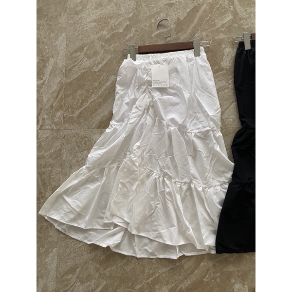 Chân váy ba tầng rút hông