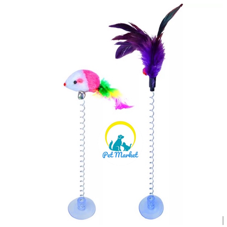 ĐỒ CHƠI LÒ XO LÔNG GÀ,CHUỘT CON CHO MÈO