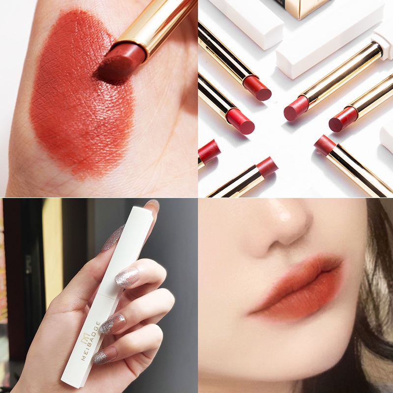 [Hàng mới về] Son môi Meibaoge dưỡng ẩm chống thấm nước và mồ hôi dễ lên màu hợp thời trang