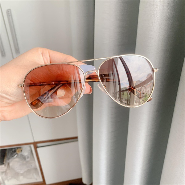 Kính Mát Calvin Klein CK19314S  mắt nâu trà, viền vàng
