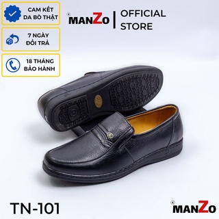 Giày trung niên da bò cao cấp MANZO - Giày da nam làm quà cho người trung tuổi TN 101