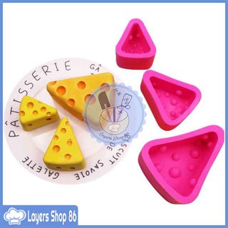 [Mã NOWSHIPT5VUI1 giảm 20k đơn 50k] Khuôn silicon làm bánh hình phô mai/cheese (khuôn màu hồng),Mẫu phô mai cực kute